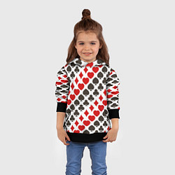 Толстовка-худи детская Карточные Масти Card Suits, цвет: 3D-черный — фото 2