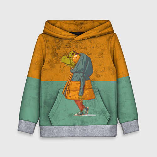 Детская толстовка Лягушка модник Frog / 3D-Меланж – фото 1