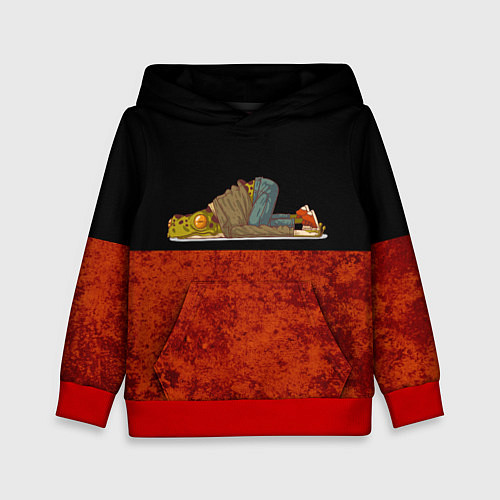 Детская толстовка Ленивая лягушка Lazy Frog / 3D-Красный – фото 1