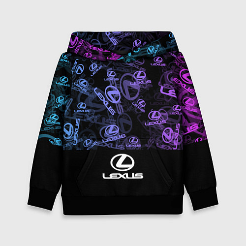 Детская толстовка LEXUS LOGO NEON PATTERN / 3D-Черный – фото 1