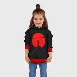 Толстовка-худи детская SAMURAI RED MOON, цвет: 3D-красный — фото 2