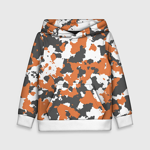 Детская толстовка Orange Camo / 3D-Белый – фото 1