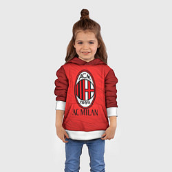 Толстовка-худи детская Ac milan милан, цвет: 3D-белый — фото 2