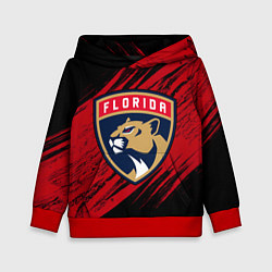 Толстовка-худи детская Florida Panthers, Флорида Пантерз, NHL, цвет: 3D-красный