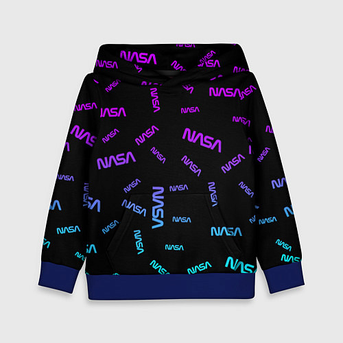 Детская толстовка NASA NEON PATTERN / 3D-Синий – фото 1