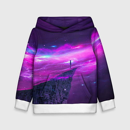Детская толстовка Наедине со вселенной Alone with the universe / 3D-Белый – фото 1