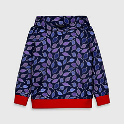 Толстовка-худи детская Фиолетовые листья Мистика, цвет: 3D-красный