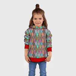 Толстовка-худи детская Мандалы Текстура, цвет: 3D-красный — фото 2
