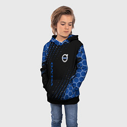 Толстовка-худи детская Volvo - Вольво Sport соты, цвет: 3D-черный — фото 2