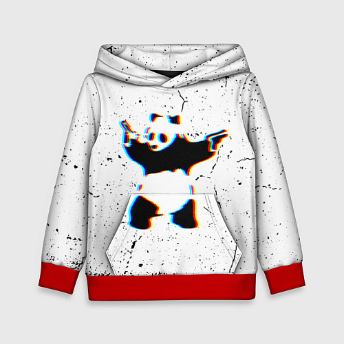 Детская толстовка Banksy Panda with guns Бэнкси / 3D-Красный – фото 1