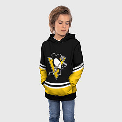 Толстовка-худи детская Pittsburgh Penguins Питтсбург Пингвинз, цвет: 3D-черный — фото 2