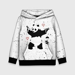Толстовка-худи детская BANKSY БЭНКСИ панда, цвет: 3D-черный