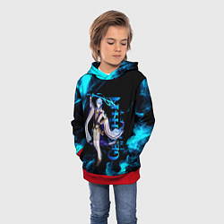 Толстовка-худи детская Kamisato Ayato Камисато Аято, цвет: 3D-красный — фото 2