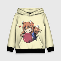 Толстовка-худи детская Холо с яблоком, цвет: 3D-черный