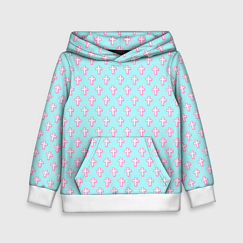 Детская толстовка Кресты голубой фон / 3D-Белый – фото 1