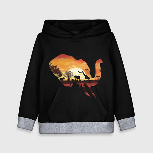 Детская толстовка Душа природы - слон / 3D-Меланж – фото 1