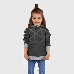 Толстовка-худи детская ГЕОМЕТРИЧЕСКИЙ ПАТТЕРН ЧЕРНЫЙ, цвет: 3D-меланж — фото 2