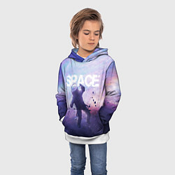 Толстовка-худи детская Space walk, цвет: 3D-белый — фото 2