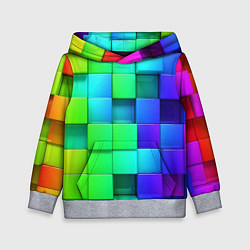 Толстовка-худи детская Color geometrics pattern Vanguard, цвет: 3D-меланж