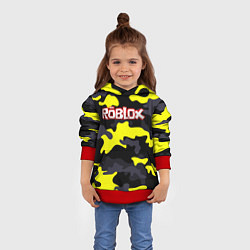 Толстовка-худи детская Roblox Камуфляж Чёрно-Жёлтый, цвет: 3D-красный — фото 2