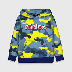 Толстовка-худи детская Roblox Камуфляж Жёлто-Голубой, цвет: 3D-синий