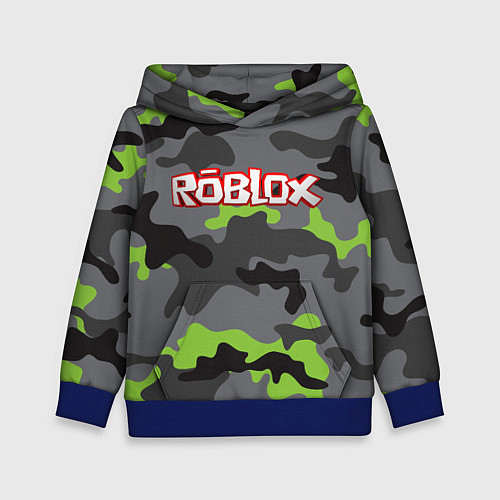 Детская толстовка Roblox Камуфляж Серо-Чёрный / 3D-Синий – фото 1