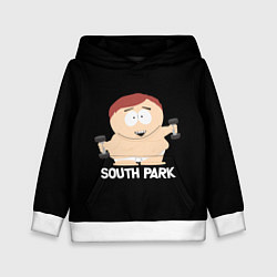 Толстовка-худи детская Южный парк - Эрик с гантелями, цвет: 3D-белый