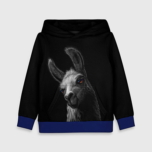 Детская толстовка Портрет милой ламы / 3D-Синий – фото 1