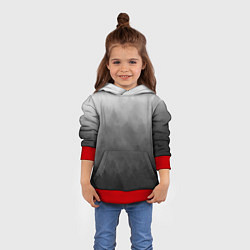 Толстовка-худи детская Темный лес - туман, цвет: 3D-красный — фото 2