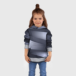 Толстовка-худи детская Серо-белая Волна, цвет: 3D-меланж — фото 2