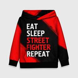 Толстовка-худи детская Eat Sleep Street Fighter Repeat Краска, цвет: 3D-черный