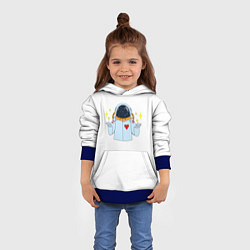 Толстовка-худи детская Космонавт с сердцем, цвет: 3D-синий — фото 2