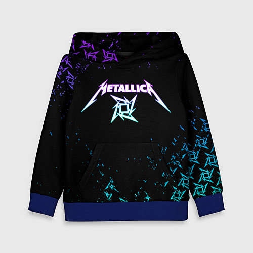 Детская толстовка Metallica металлика neon / 3D-Синий – фото 1