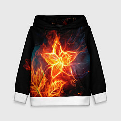 Толстовка-худи детская Flower Neon Fashion 2035 Flame, цвет: 3D-белый