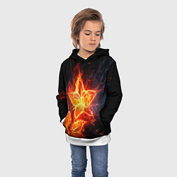Толстовка-худи детская Flower Neon Fashion 2035 Flame, цвет: 3D-белый — фото 2