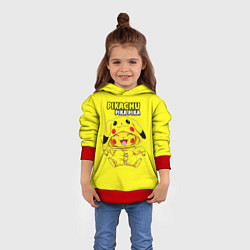 Толстовка-худи детская Пикачу Пика Пика в костюме, цвет: 3D-красный — фото 2