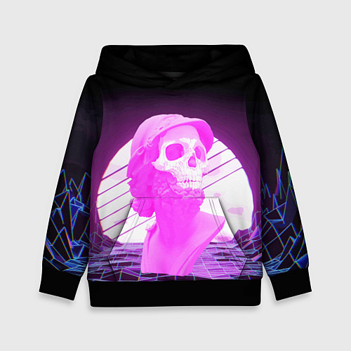 Детская толстовка Vaporwave Skull Психоделика / 3D-Черный – фото 1