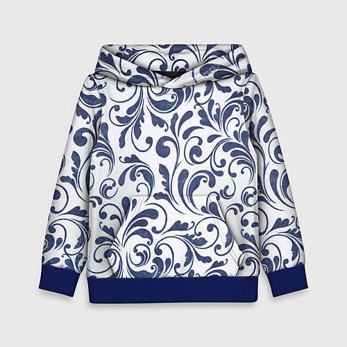 Детская толстовка Гжелевый рисунок / 3D-Синий – фото 1