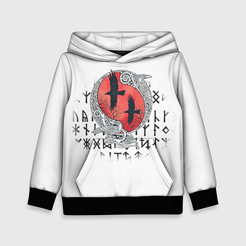 Детская толстовка Скандинавские вороны / 3D-Черный – фото 1