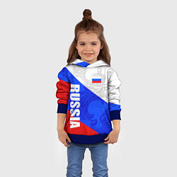 Толстовка-худи детская RUSSIA - SPORTWEAR - ТРИКОЛОР, цвет: 3D-синий — фото 2