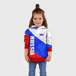 Толстовка-худи детская RUSSIA - SPORTWEAR - ТРИКОЛОР, цвет: 3D-красный — фото 2