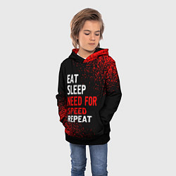 Толстовка-худи детская Eat Sleep Need for Speed Repeat - Спрей, цвет: 3D-черный — фото 2