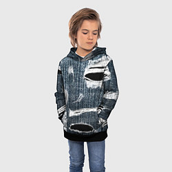 Толстовка-худи детская Джинсовое рваньё Fashion trend, цвет: 3D-черный — фото 2