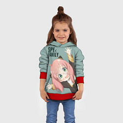 Толстовка-худи детская Аня Форджер Spy Family, цвет: 3D-красный — фото 2