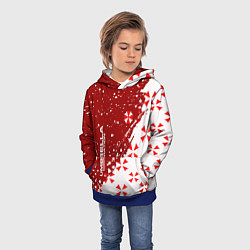 Толстовка-худи детская Resident Evil Umbrella Corporation паттерн, цвет: 3D-синий — фото 2