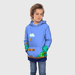 Толстовка-худи детская Марио дизайн, цвет: 3D-синий — фото 2