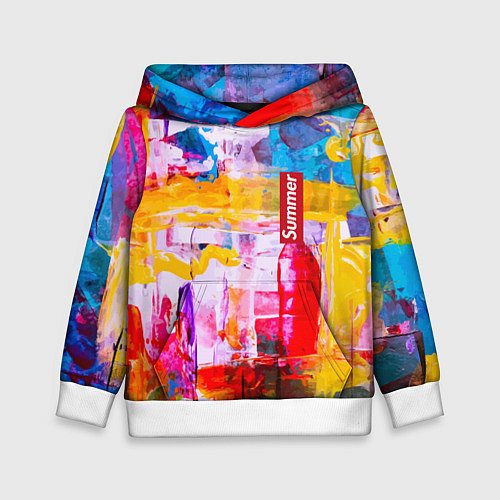 Детская толстовка Импрессионизм Лето Абстракция Impressionism Summer / 3D-Белый – фото 1