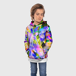 Толстовка-худи детская Красочный цветочный узор Весна - Лето 2023 Colorfu, цвет: 3D-белый — фото 2