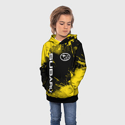 Толстовка-худи детская СУБАРУ - SUBARU Желтые пятна, цвет: 3D-черный — фото 2