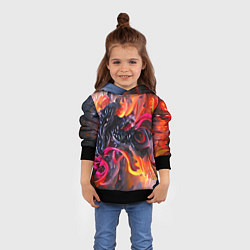 Толстовка-худи детская Уроборос в огне, цвет: 3D-черный — фото 2